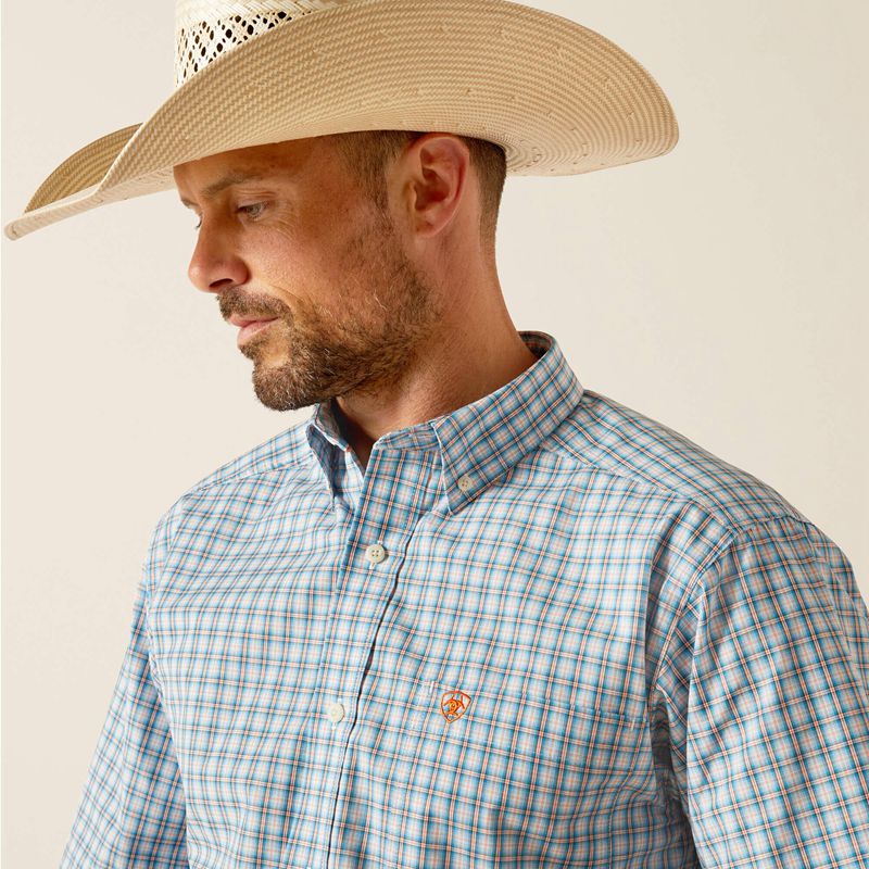 Blue Ariat Pro Series Richard Classic Fit Shirt | 64OEGSDRF