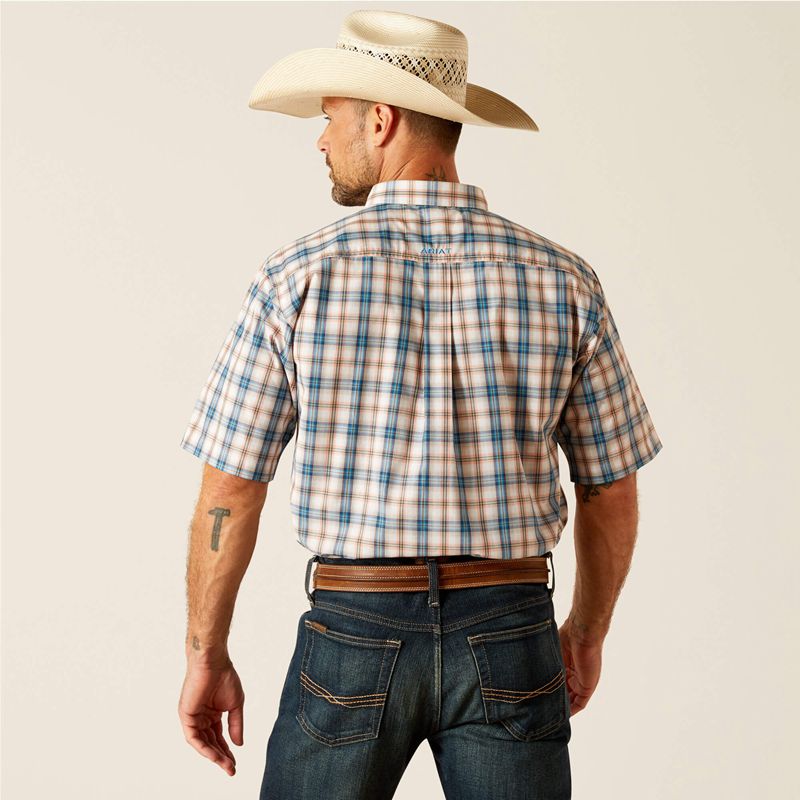 Blue Ariat Pro Series Rowdy Classic Fit Shirt | 68BKZIXQA