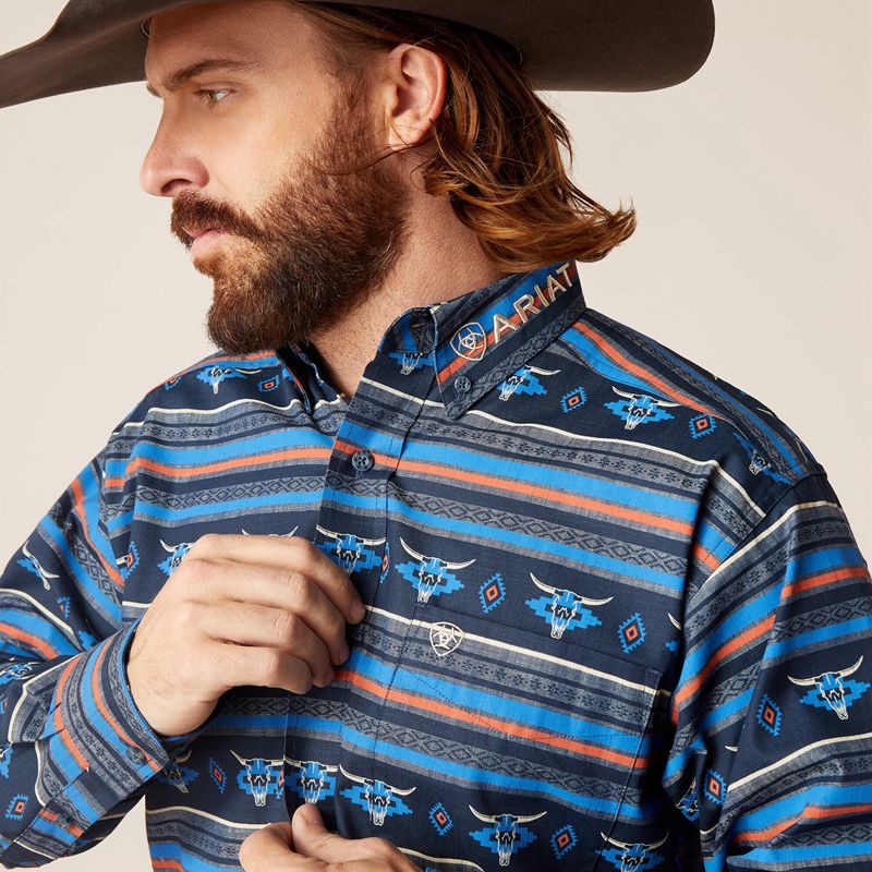 Blue Ariat Team Chandler Classic Fit Shirt | 42BIRWXCH