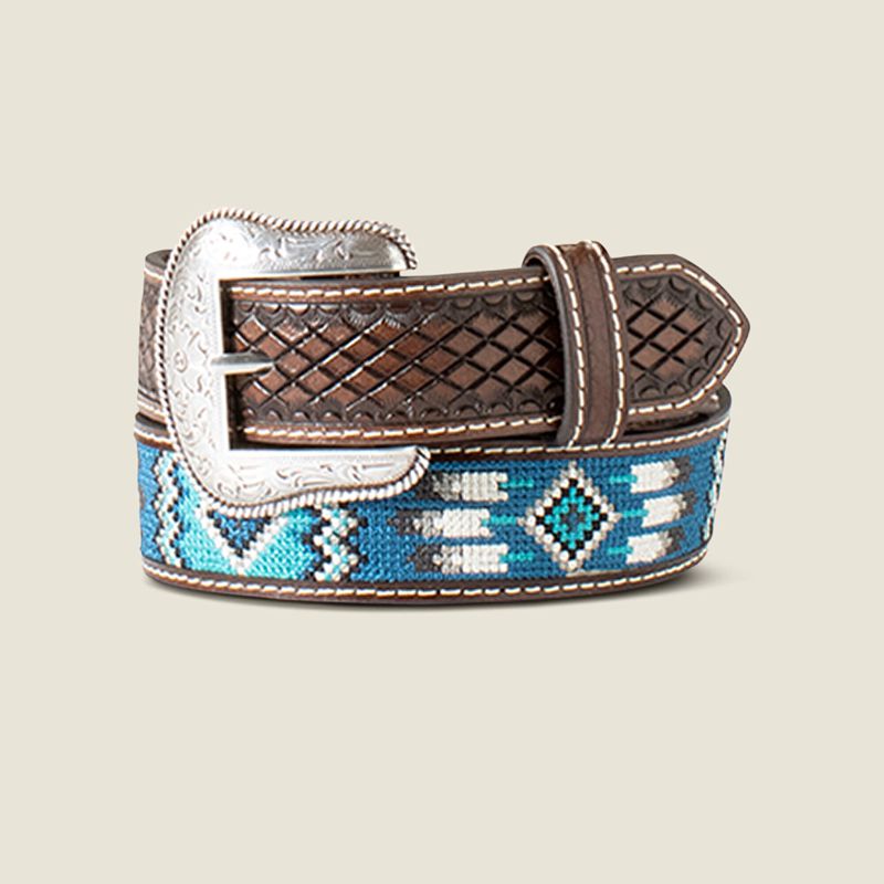 Blue Ariat Woven Geometric Inlay Belt | 54CTIBAGD