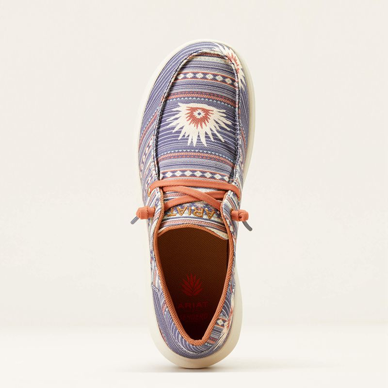 Blue Boquillas Print Ariat Hilo Sendero | 39TUWZNHJ