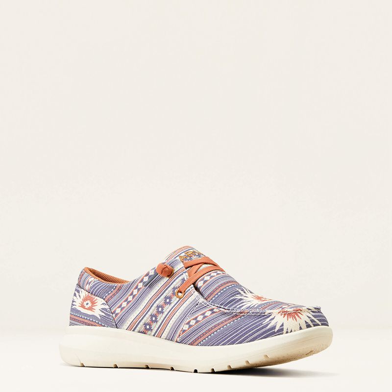 Blue Boquillas Print Ariat Hilo Sendero | 39TUWZNHJ