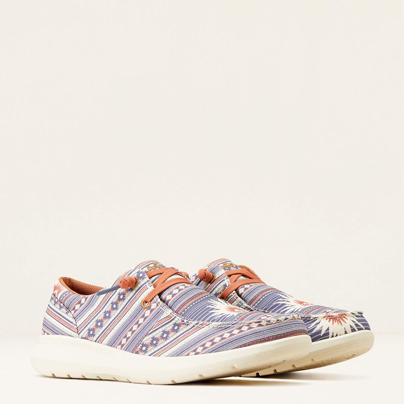 Blue Boquillas Print Ariat Hilo Sendero | 39TUWZNHJ