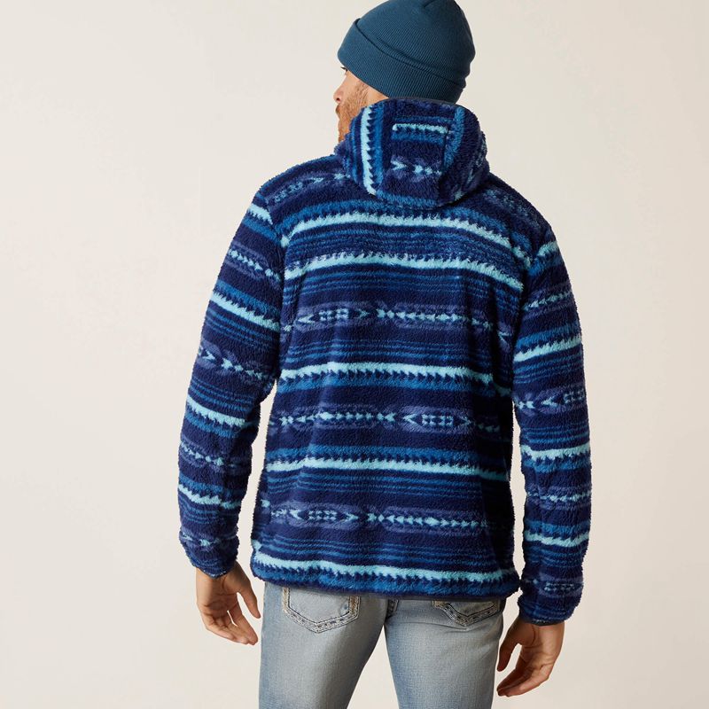 Blue Depths Serape Ariat Polar Bear Fleece Hoodie | 06WOGXRIT