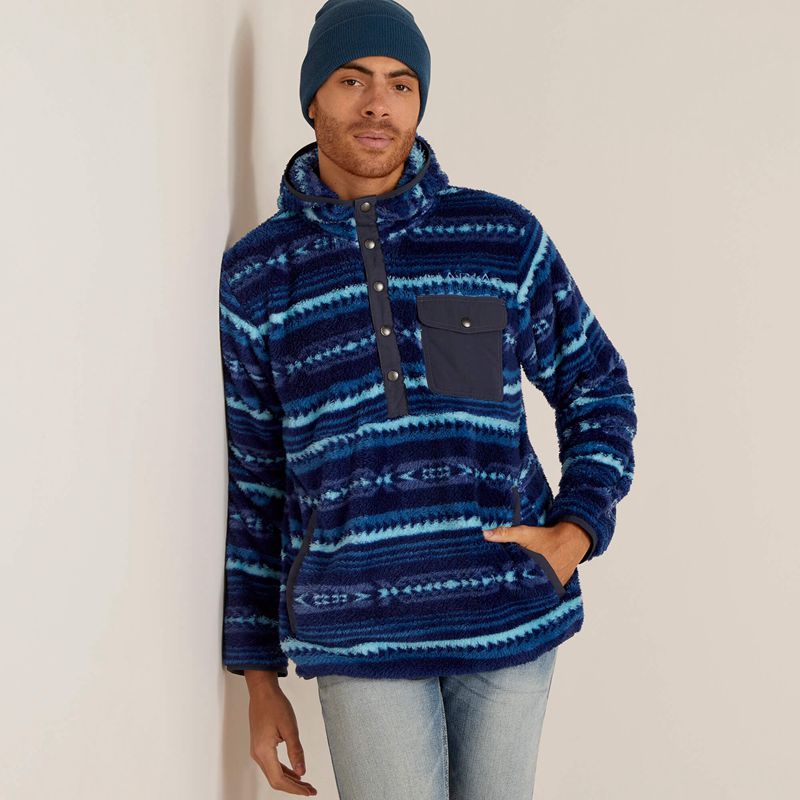 Blue Depths Serape Ariat Polar Bear Fleece Hoodie | 06WOGXRIT