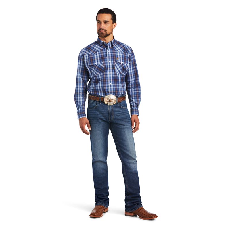 Blue Frond Ariat Relentless Inexorable Stretch Classic Fit Snap Shirt | 53HPSIFNU