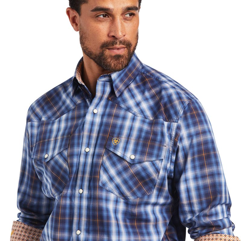 Blue Frond Ariat Relentless Inexorable Stretch Classic Fit Snap Shirt | 53HPSIFNU