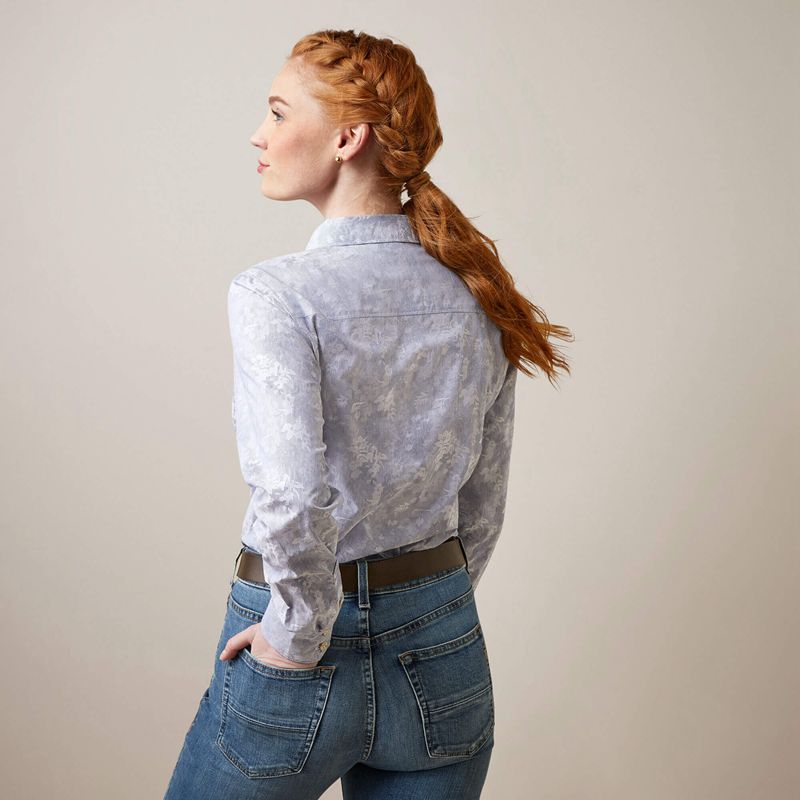 Blue Jacquard Ariat Muir Blouse | 75BYXIJEG