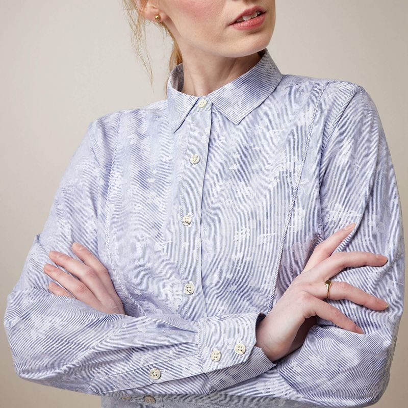 Blue Jacquard Ariat Muir Blouse | 75BYXIJEG