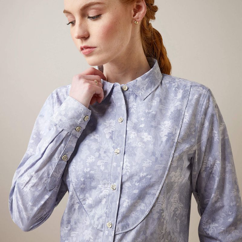 Blue Jacquard Ariat Muir Blouse | 75BYXIJEG