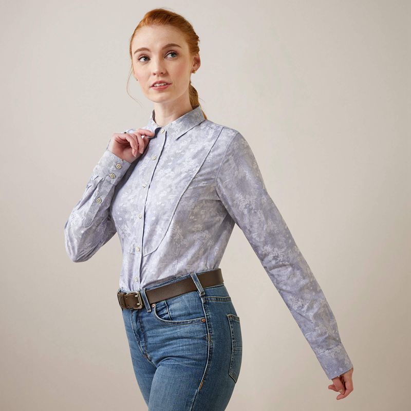 Blue Jacquard Ariat Muir Blouse | 75BYXIJEG