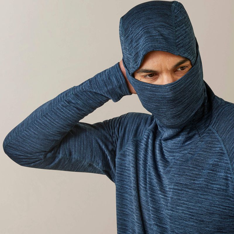 Blue Wink Teal Ariat Rebar Gridwork Balaclava Baselayer | 51JUDWSNO