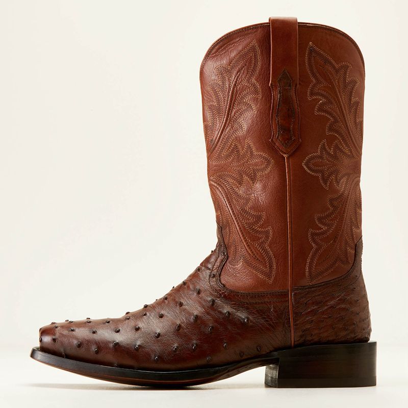 Bourbon Full Quill Ostrich Ariat Bench Made Stilwell Western Boot | 17POAETUR