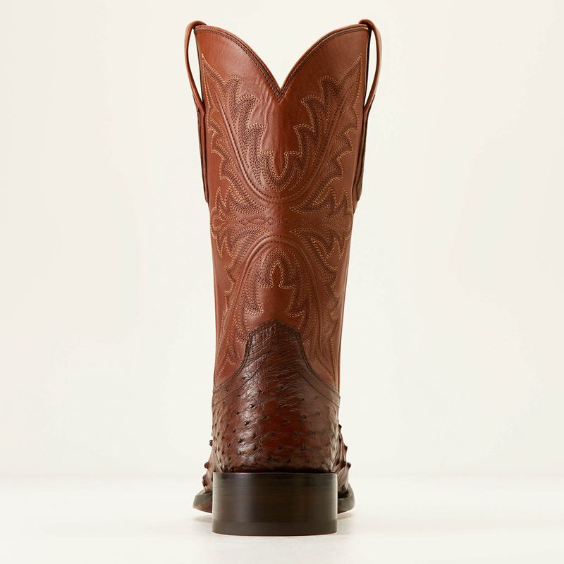 Bourbon Full Quill Ostrich Ariat Bench Made Stilwell Western Boot | 17POAETUR