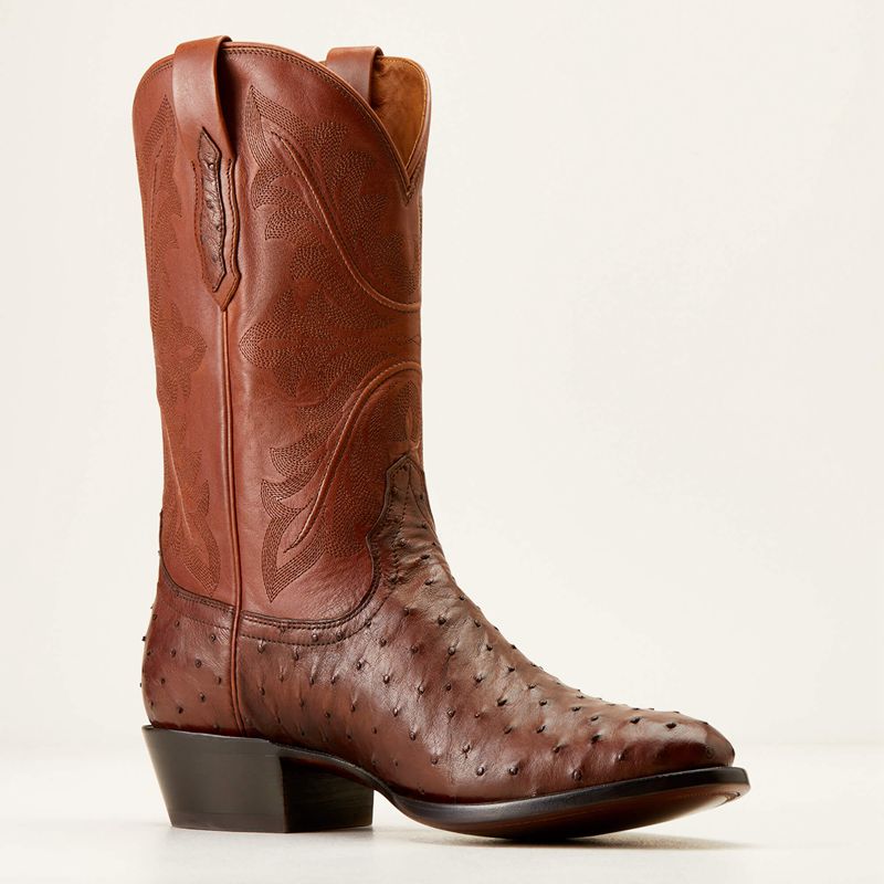 Bourbon Full Quill Ostrich Ariat Bench Made James Western Boot | 20APHBDKC