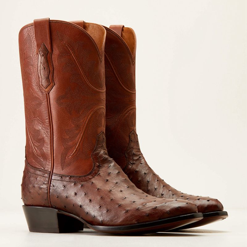 Bourbon Full Quill Ostrich Ariat Bench Made James Western Boot | 20APHBDKC