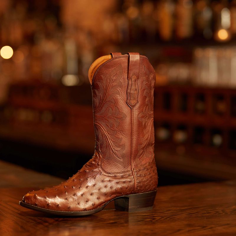 Bourbon Full Quill Ostrich Ariat Bench Made James Western Boot | 20APHBDKC