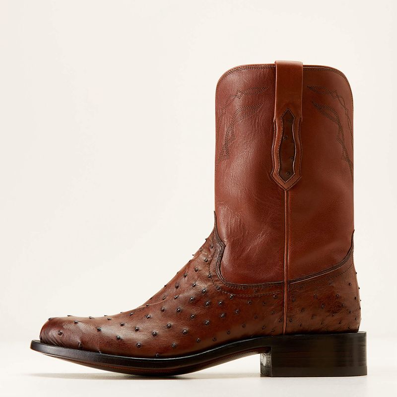 Bourbon Full Quill Ostrich Ariat Bench Made Clanton Western Boot | 52LDUGYJM