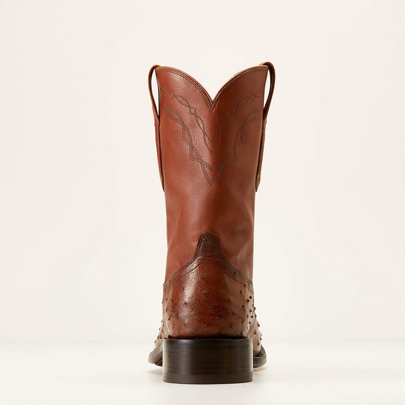 Bourbon Full Quill Ostrich Ariat Bench Made Clanton Western Boot | 52LDUGYJM