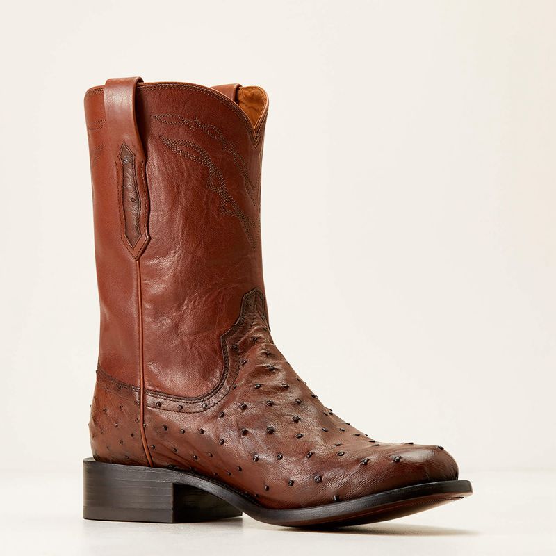 Bourbon Full Quill Ostrich Ariat Bench Made Clanton Western Boot | 52LDUGYJM