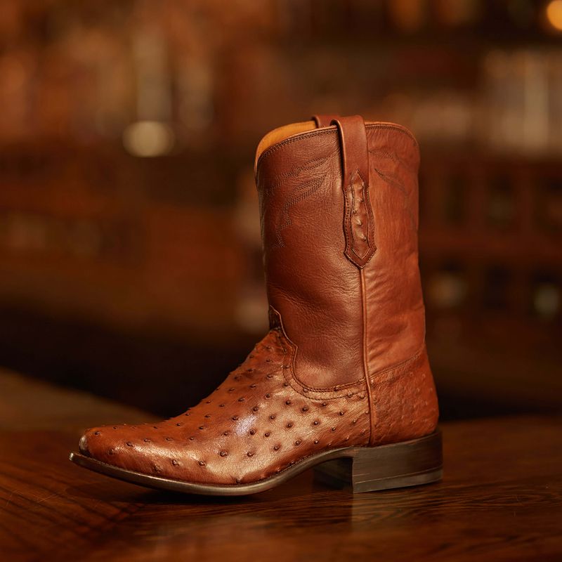 Bourbon Full Quill Ostrich Ariat Bench Made Clanton Western Boot | 52LDUGYJM