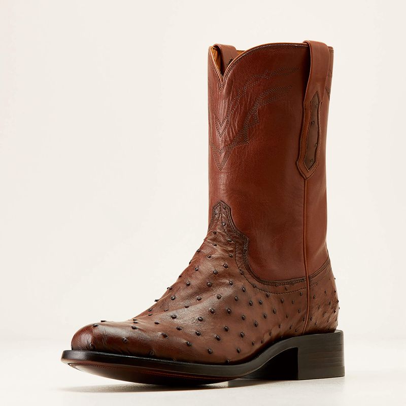 Bourbon Full Quill Ostrich Ariat Bench Made Clanton Western Boot | 52LDUGYJM