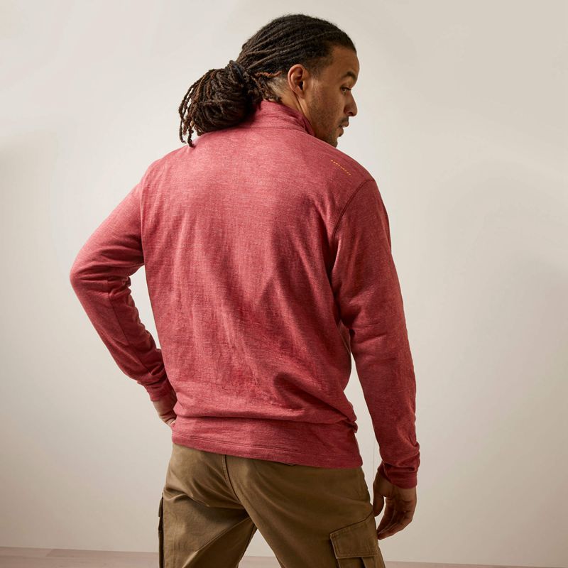 Brick Red Ariat Rebar Foundation 1/4 Zip Shirt | 85IAJMFVW