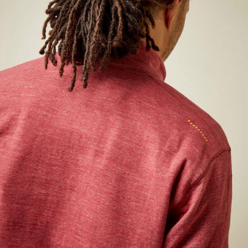 Brick Red Ariat Rebar Foundation 1/4 Zip Shirt | 85IAJMFVW