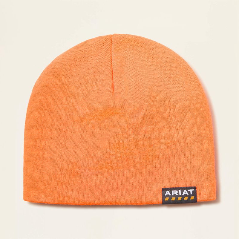 Bright Orange Ariat Acrylic Skull Cap | 15NFMTHLS