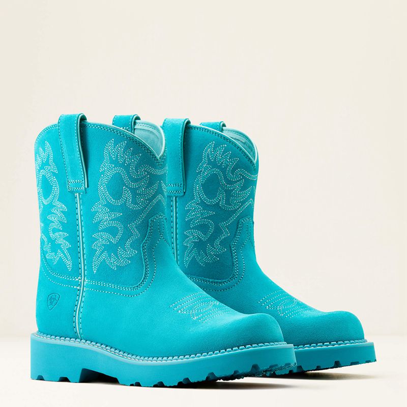 Brightest Turquoise Ariat Fatbaby Western Boot | 05QMWETRD