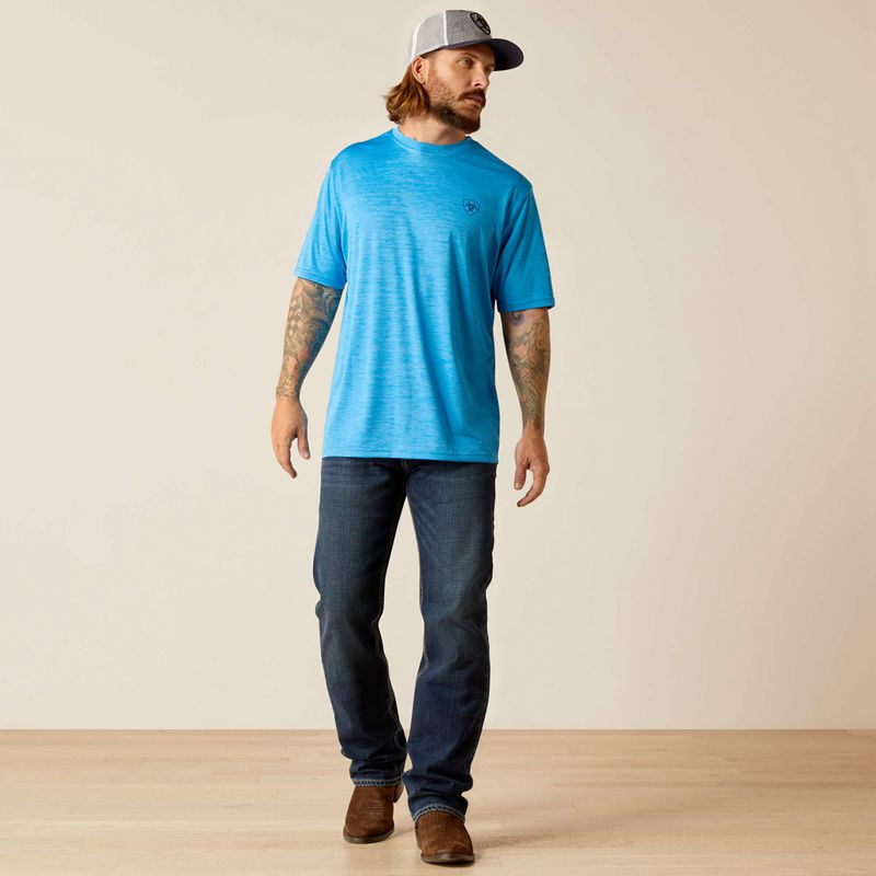 Brilliant Blue Ariat Charger Sw Shield T-Shirt | 21UPBMCLY