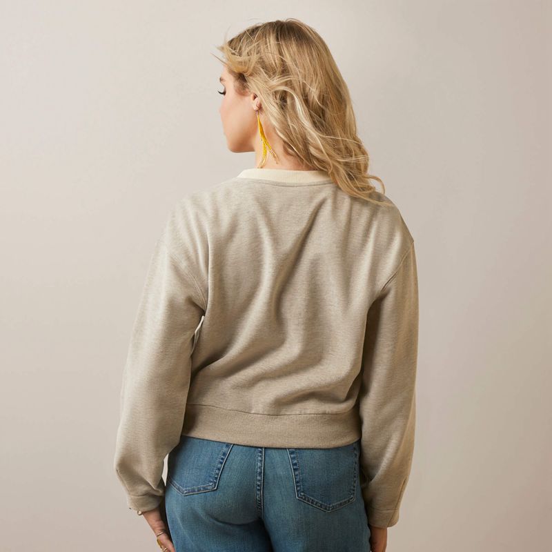 Brindle Ariat Chimayo Embroidered Sweatshirt | 72WBFZLRX