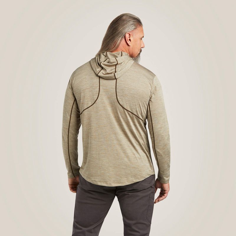 Brindle Ariat Rebar Evolution Hooded Sun Shirt | 43GJXRAOF