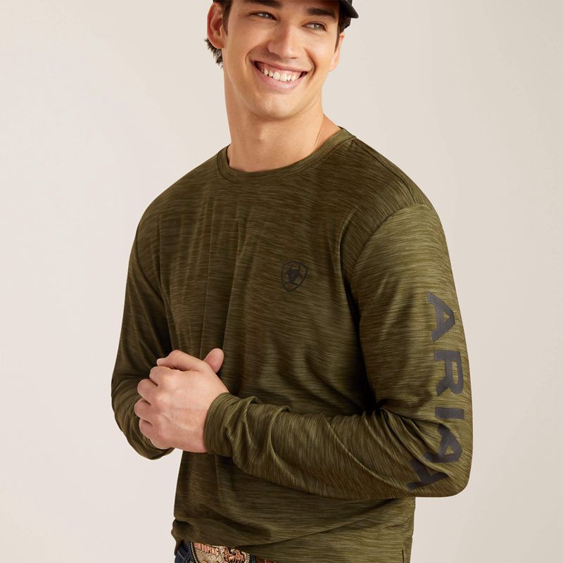 Brine Olive Ariat Charger Logo T-Shirt | 32SYPBUMX