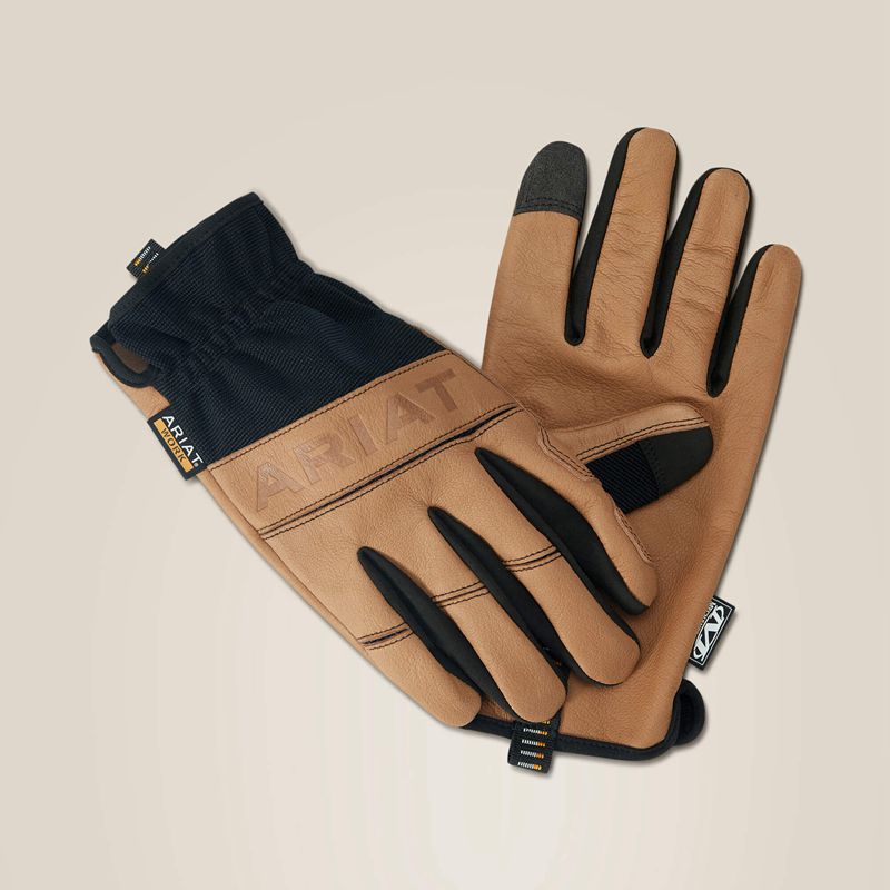 Brown/Black Ariat Flexpro Leather Driver Work Glove | 76PXJFBYR