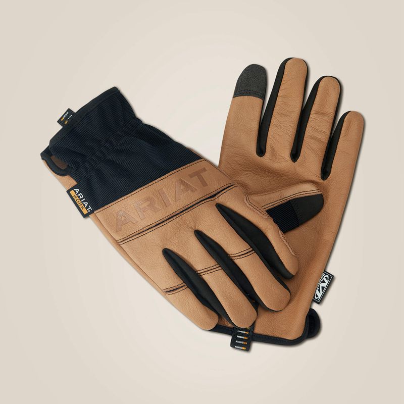 Brown/Black Ariat Flexpro Leather Driver Work Glove | 68QNJGDXE