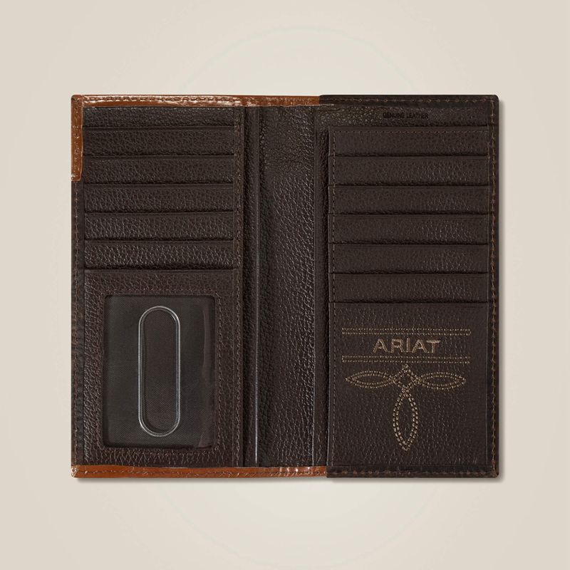 Brown Ariat Braided Trim Rodeo Wallet | 56MNUWVXJ