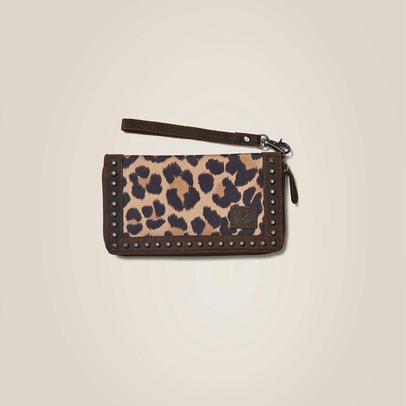 Brown Ariat Clutch Wallet Cheetah | 89PDHAQCF