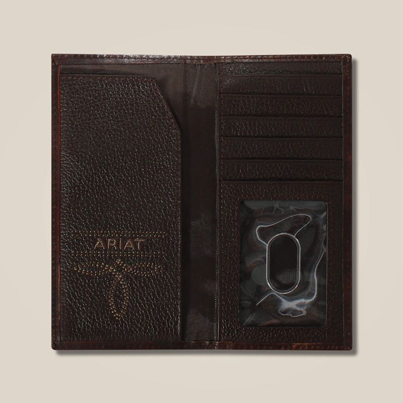 Brown Ariat Cross Embossed Rodeo Wallet | 39NYOTPRB