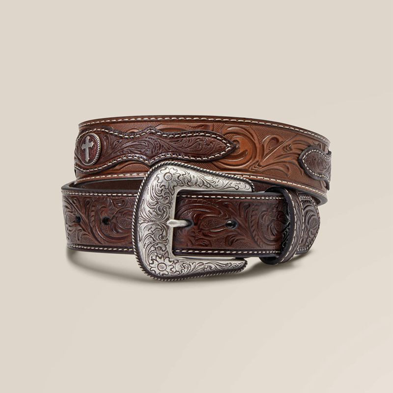 Brown Ariat Cross Medallion Belt | 91TRHFOCI