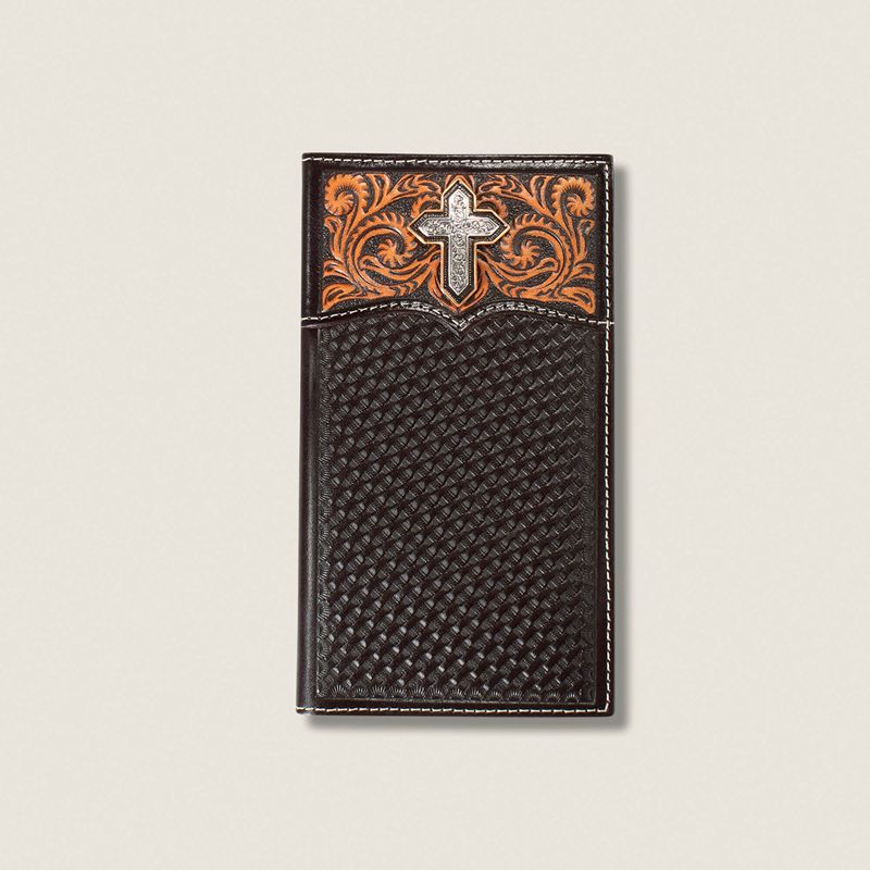 Brown Ariat Cross Rodeo Wallet | 89BCGQLEI