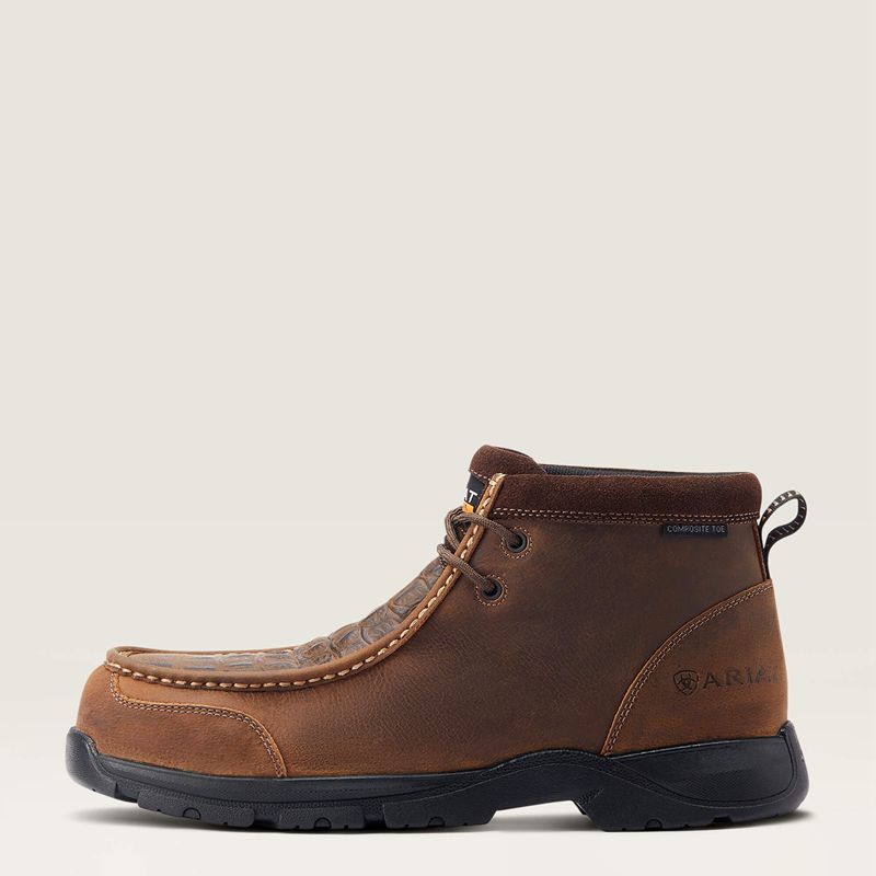 Brown Ariat Edge Lte Moc Composite Toe Work Boot | 24IYOMKTA