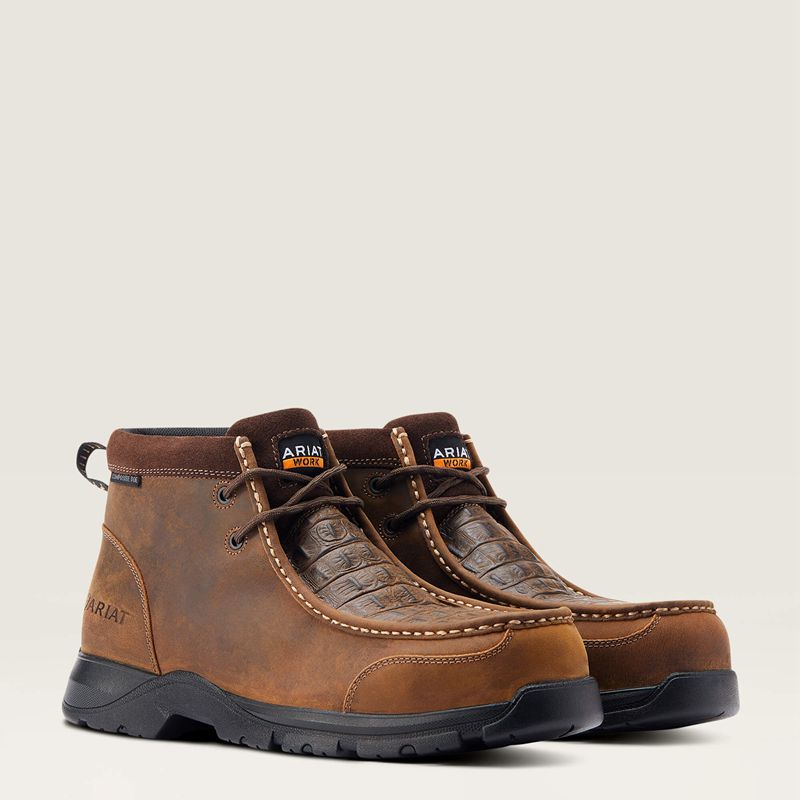 Brown Ariat Edge Lte Moc Composite Toe Work Boot | 24IYOMKTA