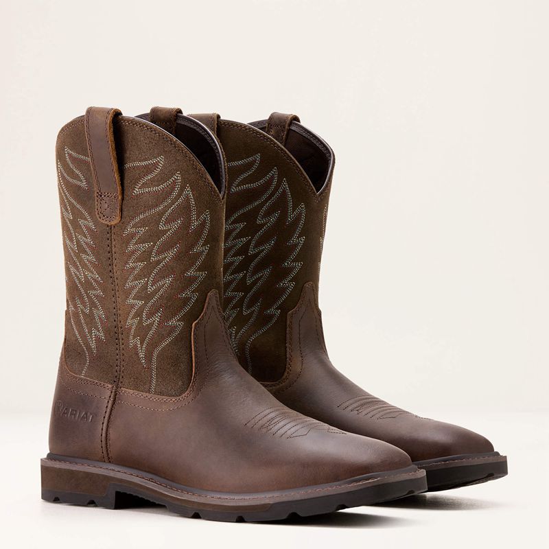 Brown Ariat Groundbreaker Work Boot | 87YKRIHLU