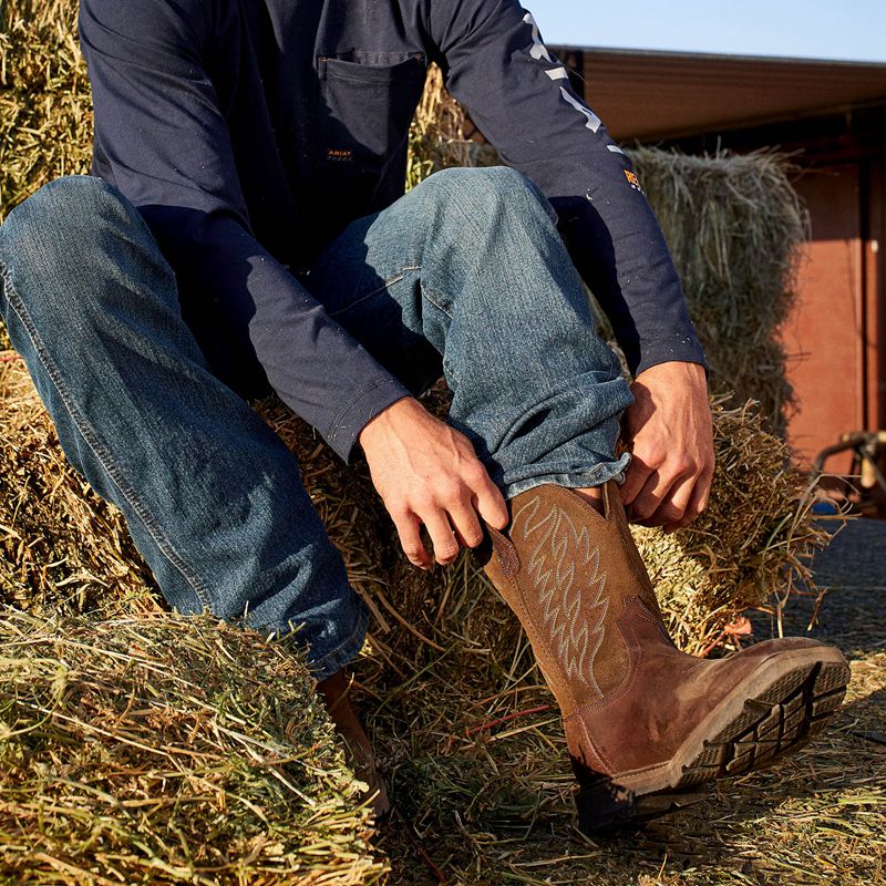 Brown Ariat Groundbreaker Work Boot | 87YKRIHLU