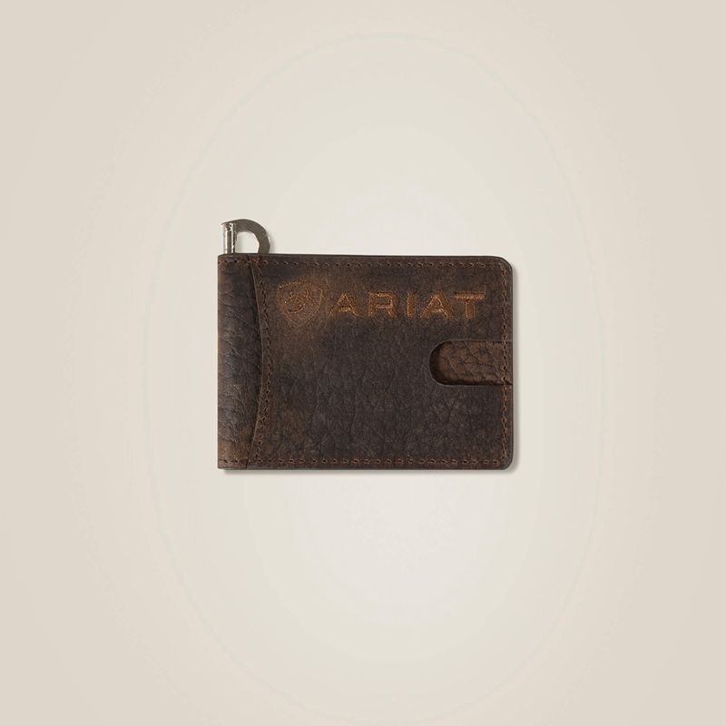 Brown Ariat Large Logo Clip Wallet | 35NVWEPFH