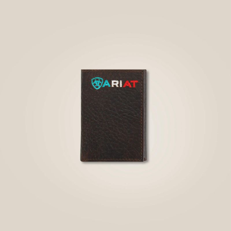 Brown Ariat Mexico Logo Trifold Wallet | 53HGRCQEB