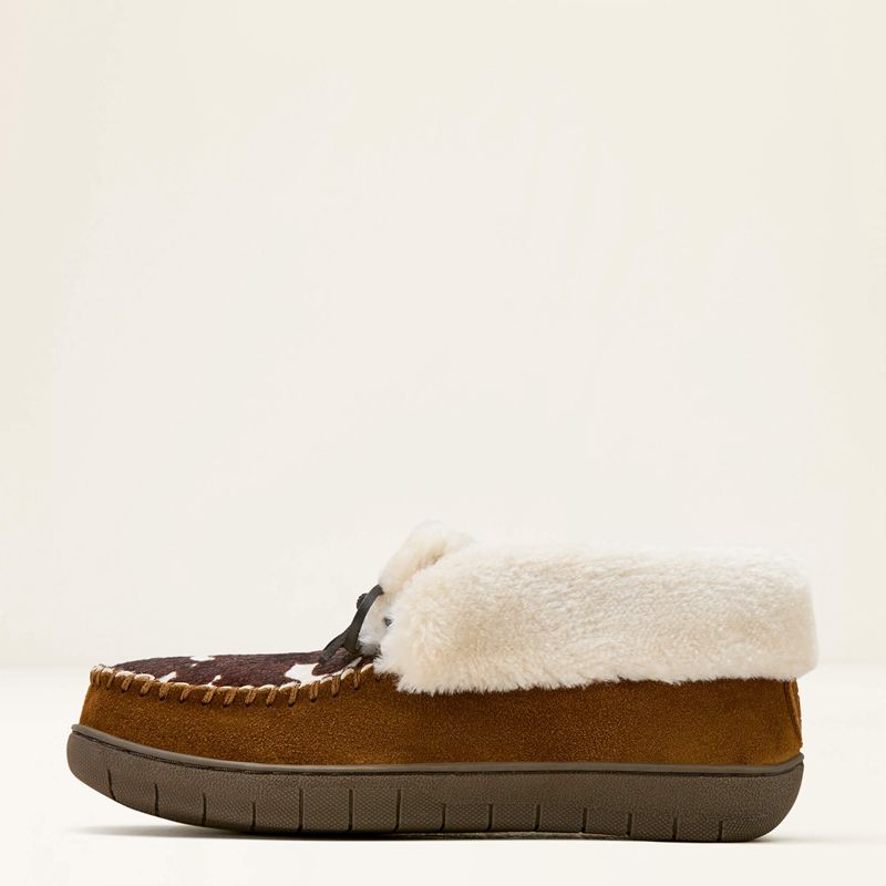 Brown Ariat Moccasin Bootie Slipper | 71PIHWURY