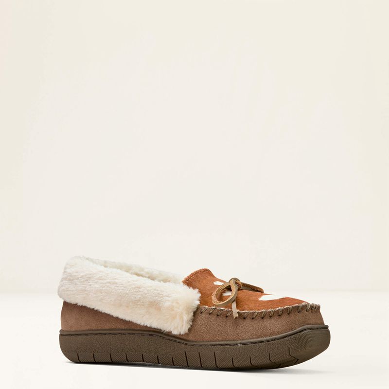 Brown Ariat Moccasin Slipper | 12DSOKEFY