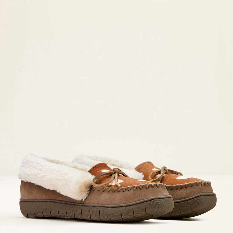 Brown Ariat Moccasin Slipper | 12DSOKEFY